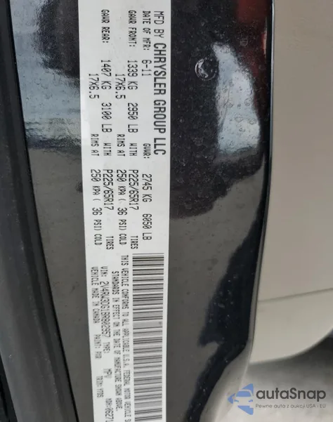 2011 Volkswagen Routan Se из США, поврежденный, VIN 2V4RW3DG1BR802957